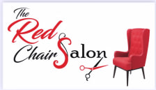 Red best sale chair salon